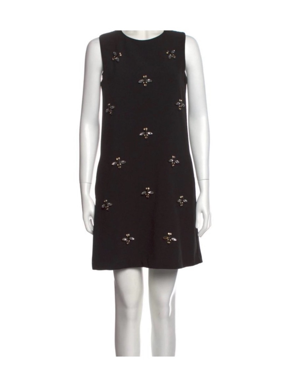 Nicole Miller Black Sleeveless Embellished Mini Dress
